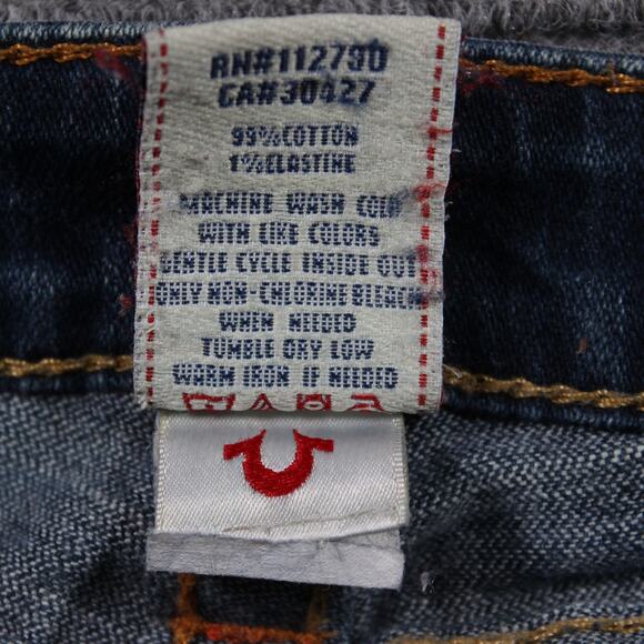 True Religion Joey Shorts Womens 26 Blue Low Rise Cutoff Raw Hem - Picture 8 of 8